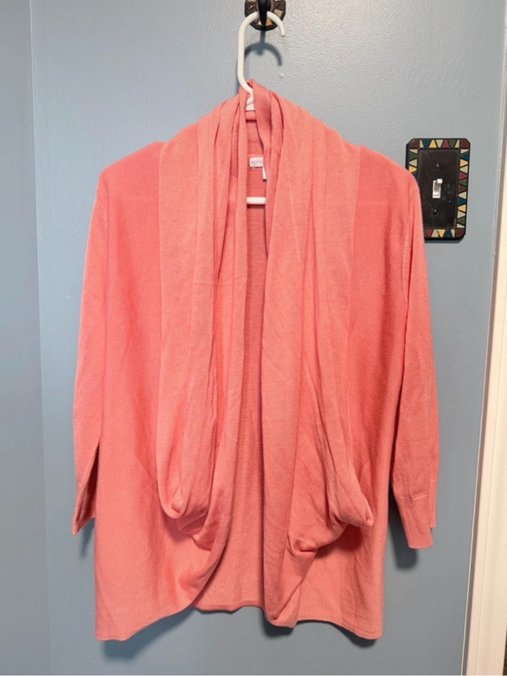 New York & Company Coral Open-Front Cardigan